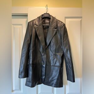Zara Women's Black Leather Jacket